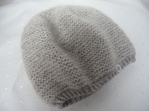 Babymütze handgestrickt aus Wolle (Merino)/Mohair/Seide