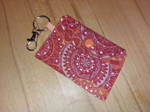 Mini-Bag, Portemonnaie, Visitenkartentasche - Orange Mandala 