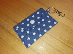 Mini-Bag, Mini-Geldbörse, Visitenkartentasche - Blau mit Sternen