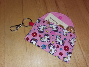 Mini-Bag, Mini-Geldbörse, Sammelkartentasche - Rosa kleine Einhorn Motive (Kopie id: 100327980) - Handarbeit kaufen