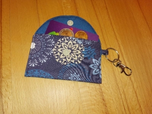 Mini-Bag, Portemonnaie, Visitenkartentasche - Dunkelblau Mandala - Handarbeit kaufen