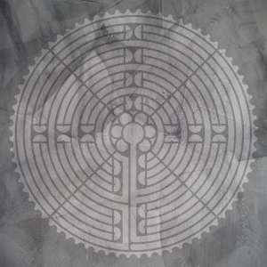 Schablone Labyrinth2, 44 x 44 cm