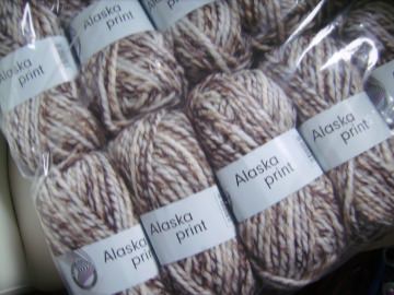 Strickgarn Alaska print Fb.1, Schal-Wolle, Schurwoll-Gemisch, dicke Wolle, Nadelstärke 10-12  - Handarbeit kaufen