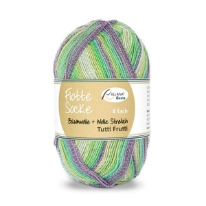  Sockenwolle Flotte Socke Baumwolle u. Wolle stretch Tutti Frutti Fb. 1013, 4-fach,        - Handarbeit kaufen
