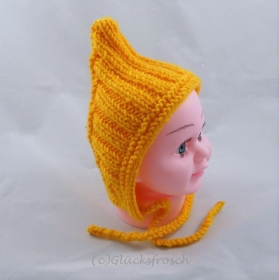 Zwergenmütze, Babymütze in sonnigem gelb für ein ca. 3 Monate altes Baby - Handarbeit kaufen