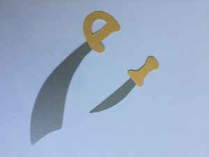 Streuteile 10 Stück: Messer(5 Stück) und Säbel(5 Stück) für Piratenparty Kindergeburtstag Einschulung - Handarbeit kaufen