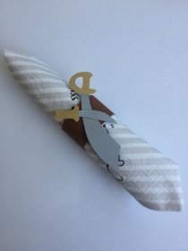 Serviettenring Messer und Säbel für Piratenparty Kindergeburtstag Einschulung  - Handarbeit kaufen