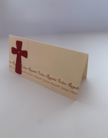 Tischkarte Kreuz Taufe, Kommunion, Konfirmation, Firmung, in vielen Farben - Handarbeit kaufen