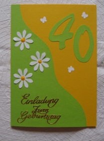 Einladung Blumen 3 Geburtstag Jubiläum Verabschiedung  - Handarbeit kaufen