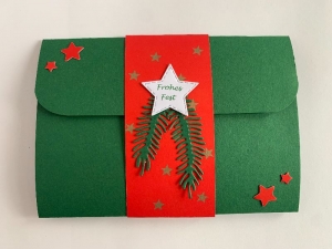 Gutscheinkarte Weihnachtskarte Zweige Weihnachtsgruß Gutschein  - Handarbeit kaufen