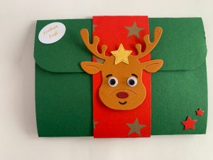 Gutscheinkarte Weihnachtskarte Elch Weihnachtsgruß Gutschein  - Handarbeit kaufen