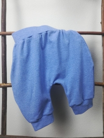 Sommershorts kurze Hose knielange Shorts in hellblau-melange unifarben in Größe 92/98 für Kinder - Handarbeit kaufen