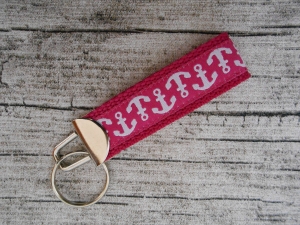  ☆ Schlüsselanhänger ☆ in Pink mit Ankern