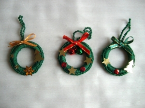 Weihnachtsanhänger Kränze, 3 Stück, niedlich, Geschenkanhänger 