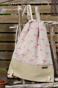  ☆ Sommerlicher Beutel-Rucksack rosa Flamingo ☆
