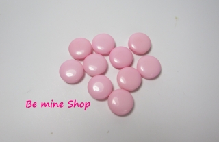 Knopf-Set Ø 12,5 mm rund flach rosa