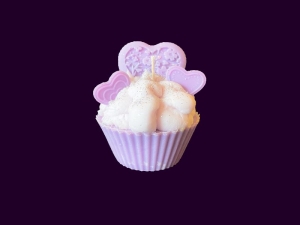 Duftkerze ♡ Lilac Crush  Cupcake♡ Lavendelduft handgefertigt
