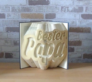 gefaltetes Buch - Bester Papa // Buchkunst // Bookfolding // Dekoration // Vatertag // Geburtstag 3021.181110.045137_363-4
