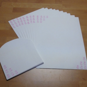 Briefpapier Set - rosa Blumen // Brief // Schreiben // Letter // Geschenk - Handarbeit kaufen