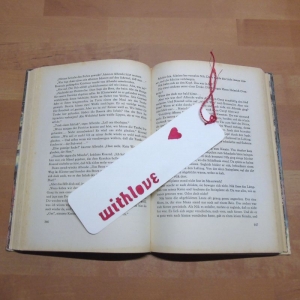 Lesezeichen - with love // Leseratte // Bücherwurm // Bookmark // Liebe - Handarbeit kaufen