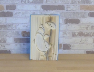 gefaltetes Buch - Nö // Pinguin // Dekoration // Buchdeko // Geschenk // Buchfalten // Book Art
