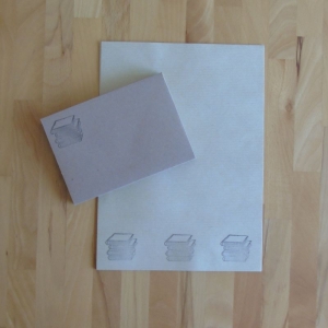 Briefpapier Set - Bücherstapel // Letter // Brief // Schreiben // Geschenk