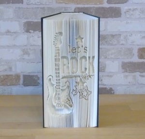 Let's Rock - gefaltetes Buch // Buchfaltkunst // Dekoration // Musikliebhaber // Geschenk // Buchdeko - Handarbeit kaufen