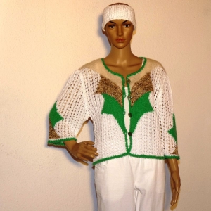 Schicke Moderne Damen-Jacke in Farb-Material-Mustermix.