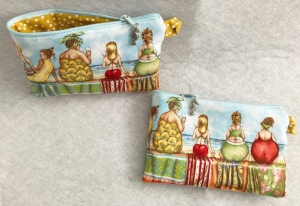 Täschchen für allerlei Mädchenkram - Fruit Ladies am Strand - Handarbeit kaufen