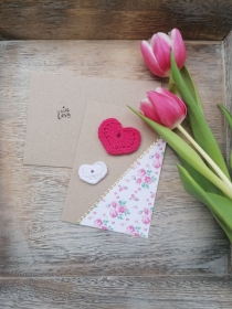 Grußkarte zum Muttertag Ostern Hochzeit Valentinstag pink recycelt