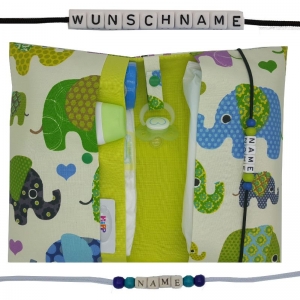 Windeltasche mit Name to go Wickeltasche XXL Elefant grün blau lila personalisiert Windeletui Geschenk Geburt Taufe Baby Mädchen Junge