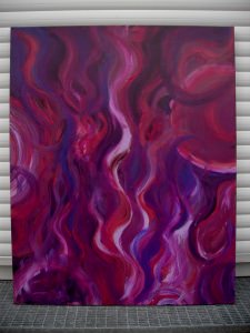 Acrylbild PURPURFLAMMEN Acrylmalerei Gemälde Wanddeko abstrakte Kunst Malerei  abstraktes Bild lila Gemälde purpur - Handarbeit kaufen