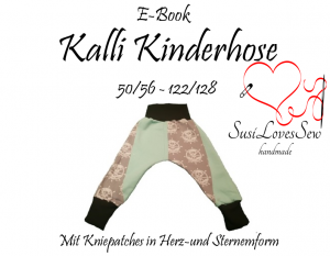  ✂✄ E-Book Kalli Kinderhose - Mit Kniepatches in Herz-Sternenform ✄✂
