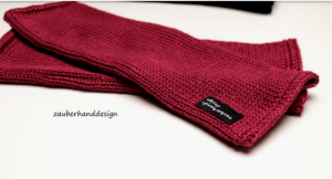  Pulswärmer Baumwolle weinrot -  fingerlose Handschuhe  - zauberhand-design®    - Handarbeit kaufen