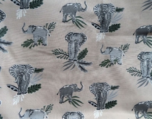 RESTPOSTEN 50cm Baumwollstoff 100% Baumwolle Meterware Elefanten Afrika SONDERPREIS   - Handarbeit kaufen