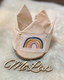 Geburtstagskrone für Mädchen Creme senfgelben rosa Regenbogen Rainbow NEUTRAL_ MiLas   - Handarbeit kaufen