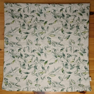 Kissenbezug aus Canvas, Reißverschluss, Blätter, 50cm×50cm, beige, grün