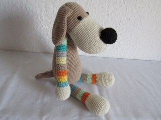  Kuscheltier Hund gehäkelt aus Bio-Baumwolle, Häkeltier Hund Boris