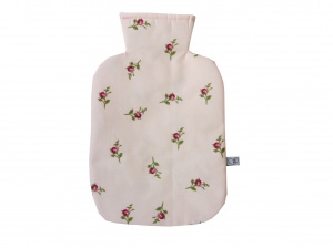 Wärmflaschenbezug zartrosa mit Rosen für 2l Wärmflasche