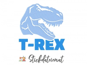 Stickdatei T-Rex, Dino Stickvorlage, Dinosaurier Stickdatei, Steinzeit Stickdatei in 4 Größen, Maschinensticken
