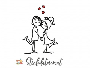 Liebespaar Stickdatei, Brautpaar Stickdatei, Hochzeit Stickdatei - Handarbeit kaufen