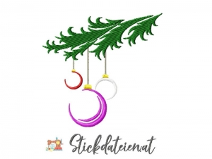 Stickdatei Christbaumkugeln, Weihnachten Stickdatei, Advent digitale Stickvorlage 10x10, Maschinensticken - Handarbeit kaufen