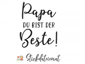 Stickdatei Vatertag, Bester Papa Stickdatei in 3 Größen, Maschinensticken - Handarbeit kaufen