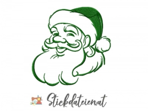 Weihnachtsmann Stickdatei, Weihnachtliche digitale Stickvorlage in 2 Größen, Maschinensticken, Sofortdownload, Stickdatei Adventszeit