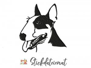 Stickdatei Bullterrier 10x10, Stickdatei für Hundeliebhaber, Hunderassen