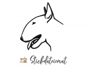 Stickdatei Bullterrier 10x10, Stickdatei für Hundeliebhaber, Hunderassen digitale Stickvorlage, Maschinensticken