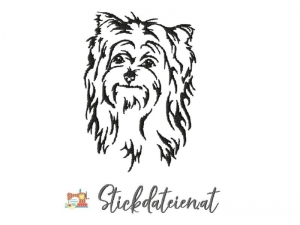 Stickdatei Yorkshire Terrier, kleine Hunderasse Stickvorlage, Yorki Stickdatei in 3 Größen, Maschinensticken - Handarbeit kaufen