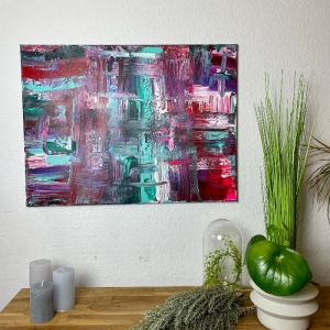 ❤️ Versand kostenlos Einzigartiges abstraktes Gemälde in leuchtenden Farben 60cm x 80cm ❤️ - Handarbeit kaufen