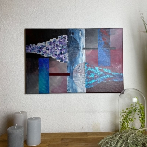 Einzigartiges abstraktes Gemälde in leuchtenden Farben 60cm x 40cm - Handarbeit kaufen