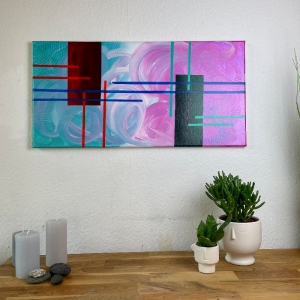 ❤ Versand kostenlos Einzigartiges abstraktes Acryl Gemälde 40cm x 80cm ❤